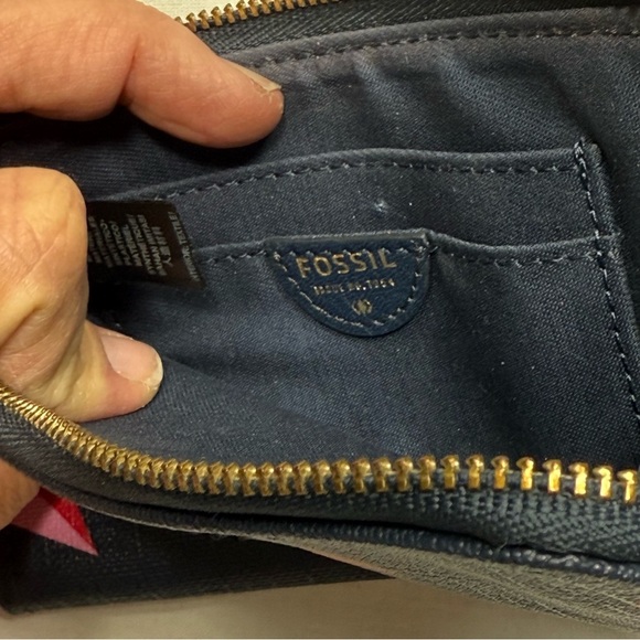 Fossil Phone Sleeve Zip Wallet Navy - Picture 7 of 11